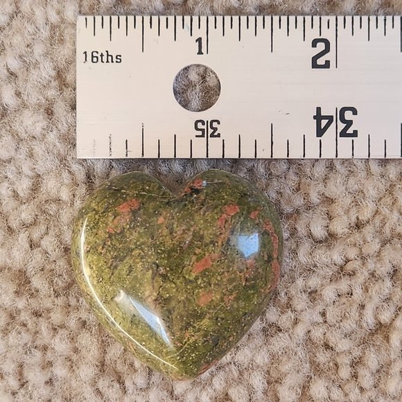 Unakite Heart Natural Mineral Rock Stone Valentine - Picture 3 of 4